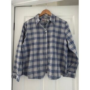 Bill blass Vintage Womens Plaid Long Sleeve Button Down Cottagecore Country